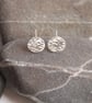 Round stud earrings, hammered silver - Image 3