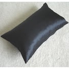 Mulberry Silk Tempur Travel Pillow Cushion Cover 16x10 inch Hypoallergenic Black