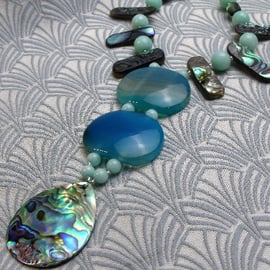 Blue Necklace, Blue Jewellery, Semi-Precious Stone Necklace CC7
