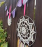 Cream Crochet Mandala Dreamcatcher approx 12" diameter - Image 3