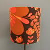 Funky 70s 60s MOD Orange Vintage Fabric Lampshade