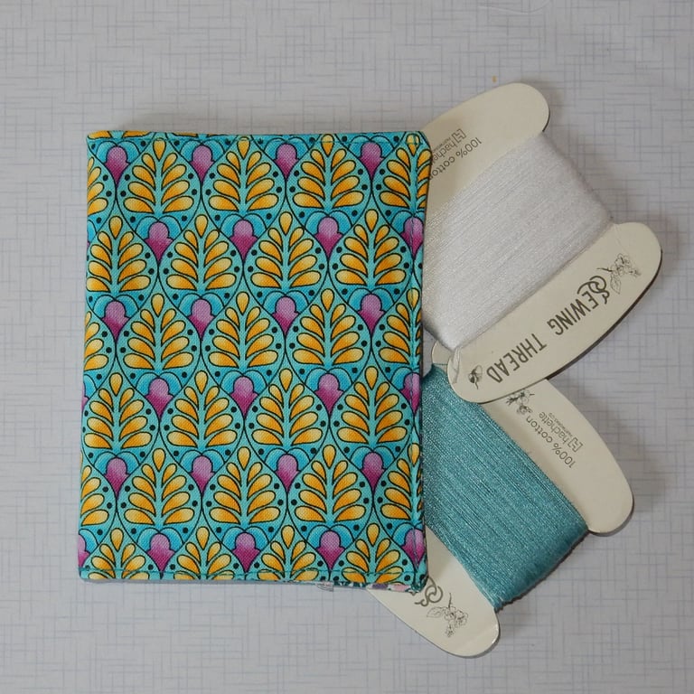 Needle case - Turquoise yellow and pink