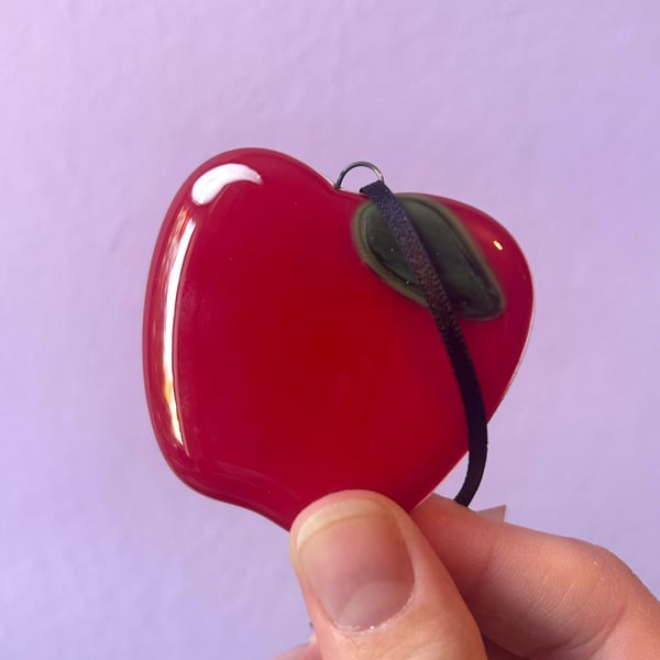 Fused Glass Apple Festive Decoration