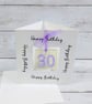 30th Birthday Card; Fused Glass 30 Birthday Keepsake