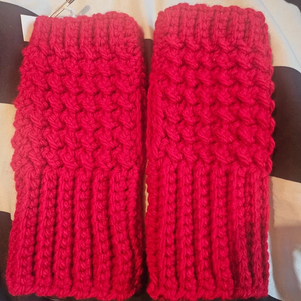 Fingerless Gloves Red