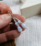 Earrings, Sterling Silver and Blue Lace Agate Droppers - Image 2