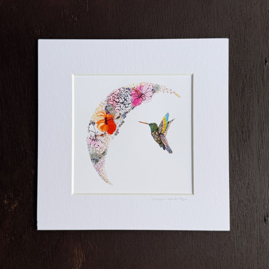 'Moonlight' 8" x 8" Mounted Print