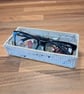 Desk tray for small items - white with blue and brown spot pattern - Image 4