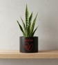 Personalised Black Plant Pot with Floral Heart  - Image 3