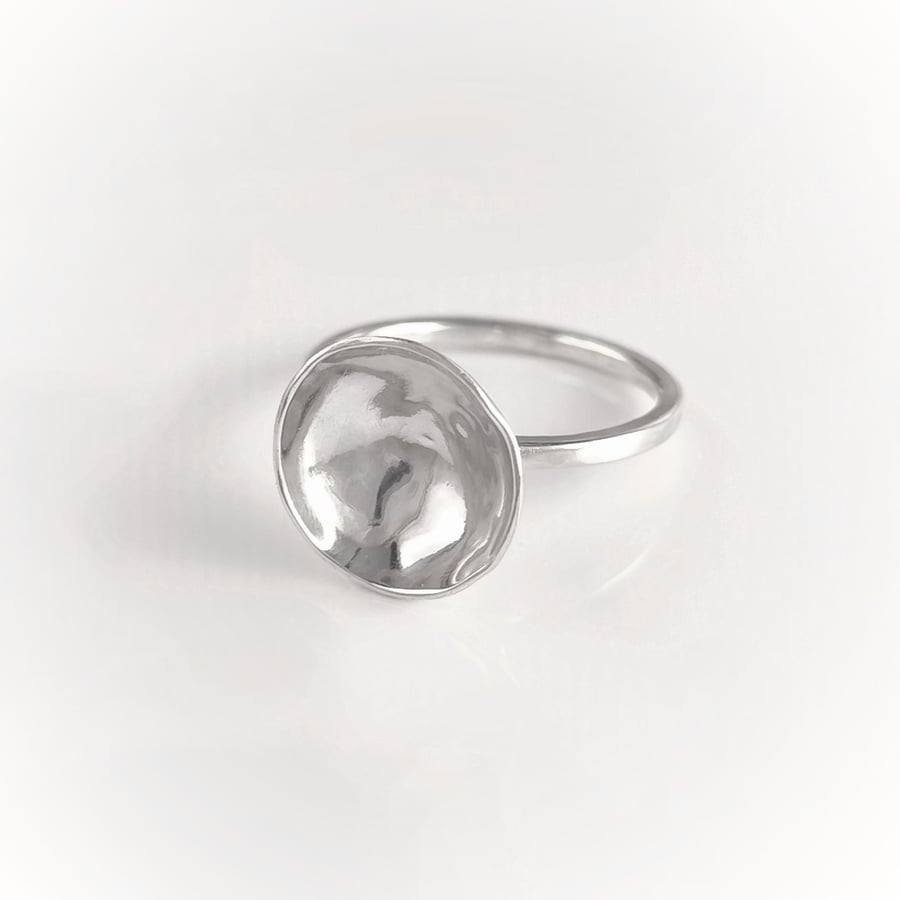 Sterling silver domed cup ring