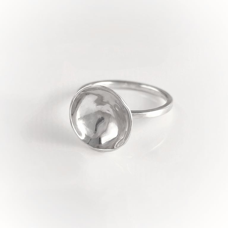 Sterling silver domed cup ring