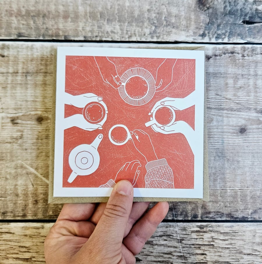 Ritual- Single Square Greetings Card with recycled brown envelope (blank inside)