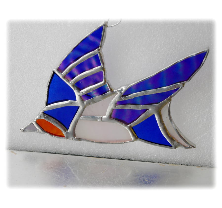 Swallow Suncatcher Stained Glass Handmade Bird 005
