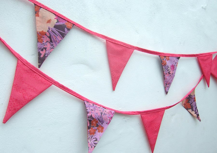 Tropical Bunting - Pink and Floral - 3 metres