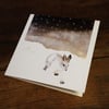 Pack of Snow Hare Christmas cards,Set of 5 watercolour cards, snow, Japanese