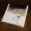 Pack of Snow Hare Christmas cards,Set of 5 watercolour cards, snow, Japanese