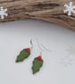 Holly Earrings - Fused Glass - Choice of Ear Wires - Image 5