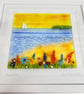 Sunset tranquility fused glass art. 