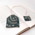 Tea Bag Bookmark - Fabric handmade bookmark - unique bookish gift - Green Teabag