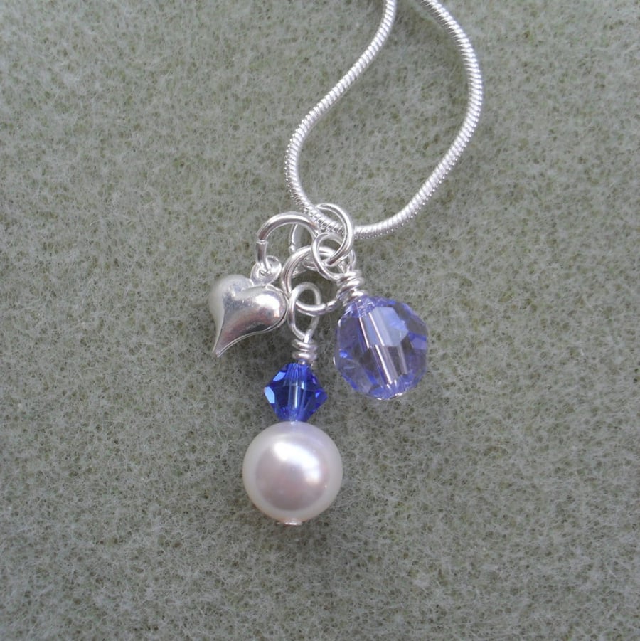 Pearl and Crystal Necklace With Pearls and Crystals From Swarovski 