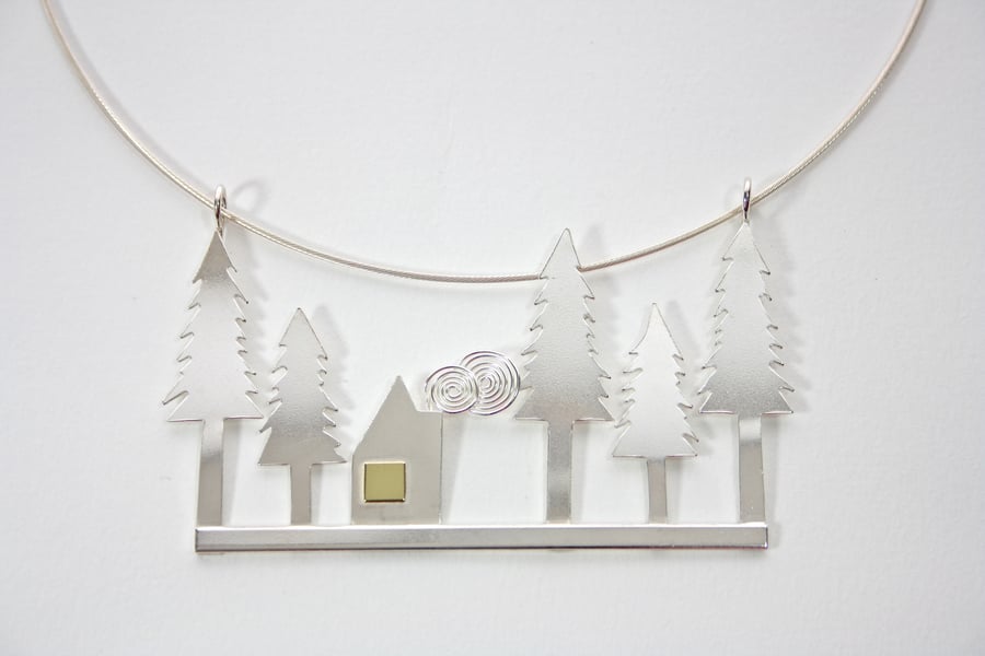 Into the Woods Silver Statement Necklace