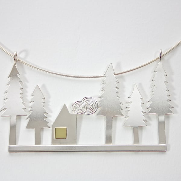 Into the Woods Silver Statement Necklace