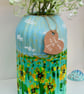 Sunflower Vase – Hand-painted Ceramic Vase with Summer Wildflower Meadow Design