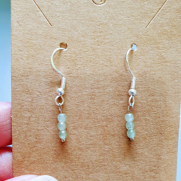 Recycled Glass Bead Earrings on 925 Silver-Plated Ear Wires