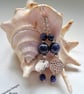 Blue Jasper & Faceted Crystal Silver Plated Long Dangle Earrings  - Image 2