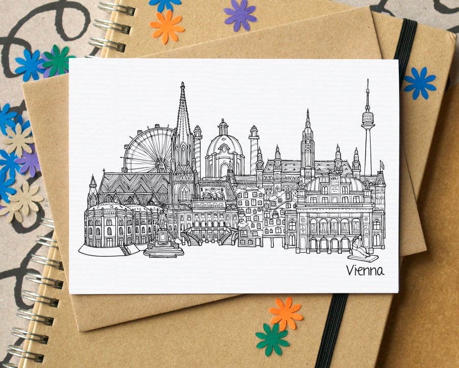 Vienna Skyline Greetings Card