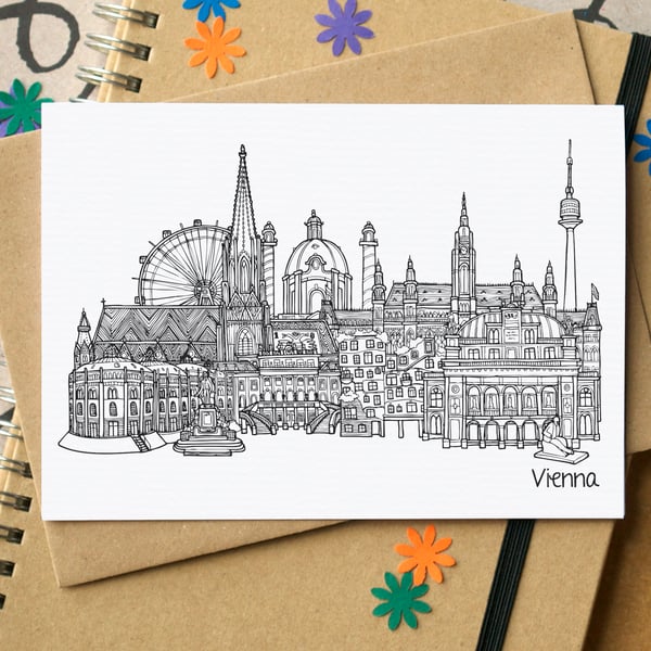 Vienna Skyline Greetings Card