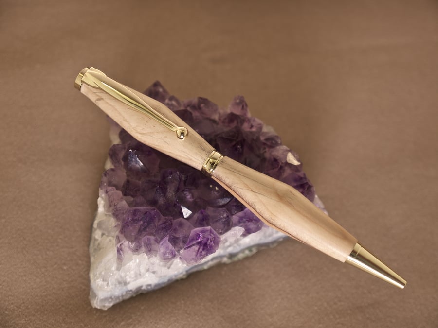 hand crafted wood ballpoint twist pen hand made by the sea on Orkney, R6,7