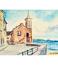 Original ACEO Miniature Watercolour Painting Kingsand Clock Tower Cornwall - Image 2