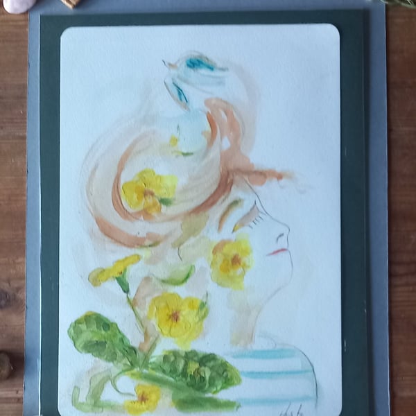 Semi abstract portrait of flower girl