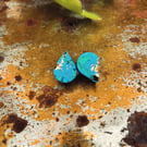 Blue gold teardrop earrings 