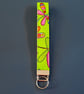 Handmade Dragonfly Print Wristlet Keyring - Fabric Keyfob