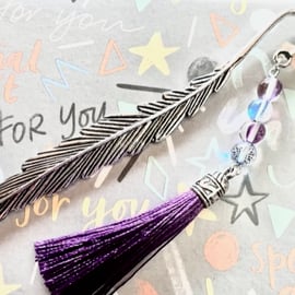 Mermaid Quartz Feather Bookmark with Tassel