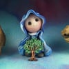 Spring Sale ... Tiny Garden Gnome 'Folie' with tree of life OOAK Sculpt