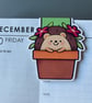 Magnetic hedgehog bookmark. Hedgehog plant bookmark. - Image 3
