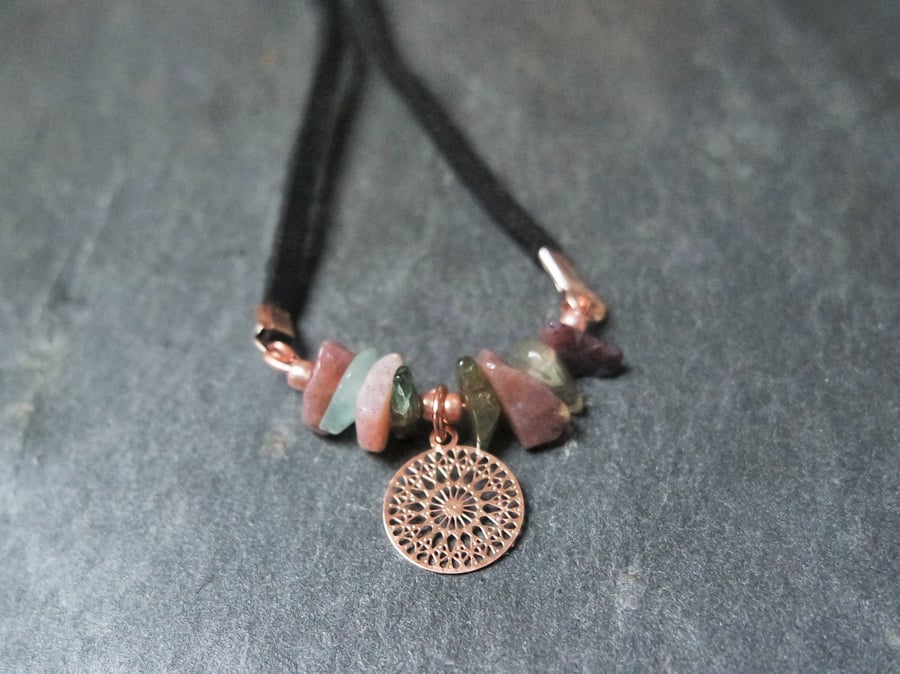 Necklace - Agate Rose-Gold
