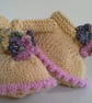 Hand Knitted Baby Girl's  Pure 'Jeager' Merino Wool Shoes & Hat Set 3-6 months  - Image 4
