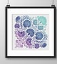 105C - Cross Stitch Pattern Beautiful Peacock Flowers, Rainbow colourway - Image 3