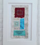 Colourful Combinations Red Turquoise Handstitched Geometric Art Pictures - Image 5