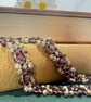 Pretty hand woven seed bead bracelet, summery bracelet in light green and purple - Image 4