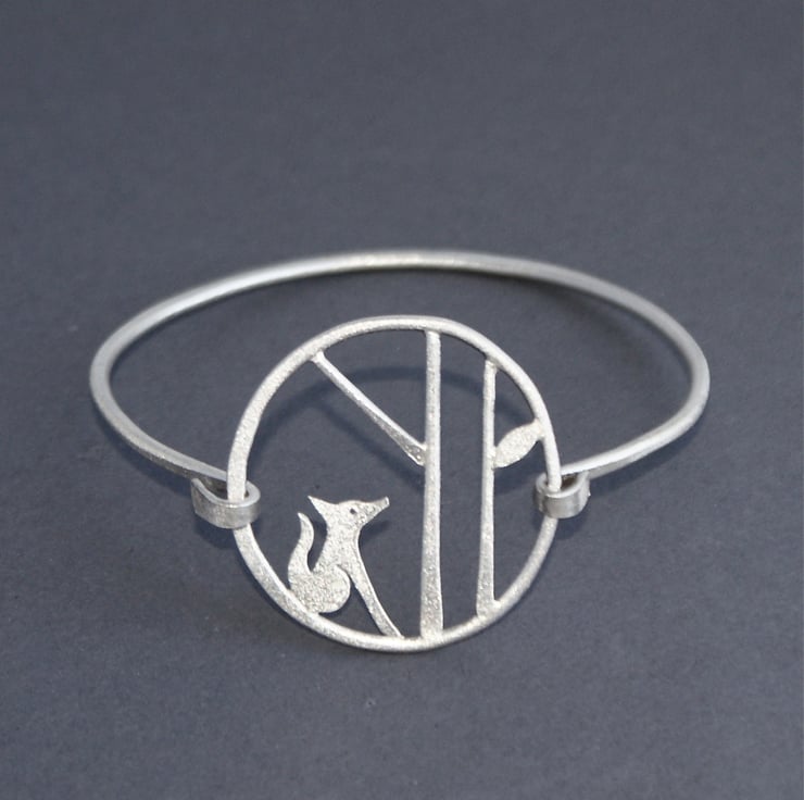 Edge of the woods fox bangle - Folksy