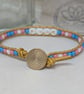 Trans ally bead and gold leather bracelet, LGBTQ - Image 9