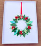 Fused glass traditional wreath decoration 