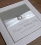Personalised Handmade Wedding Card with Glimmer Panel and Diamante Buckle - Image 2