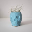 Geometric Skull Pot I Plant Pot I Pen Pot I Brush Pot I Blue