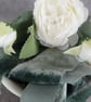 Eucalyptus Hand-Dyed Silk Velvet Ribbon: Bridal Bouquet Ribbon, Christmas Wreath